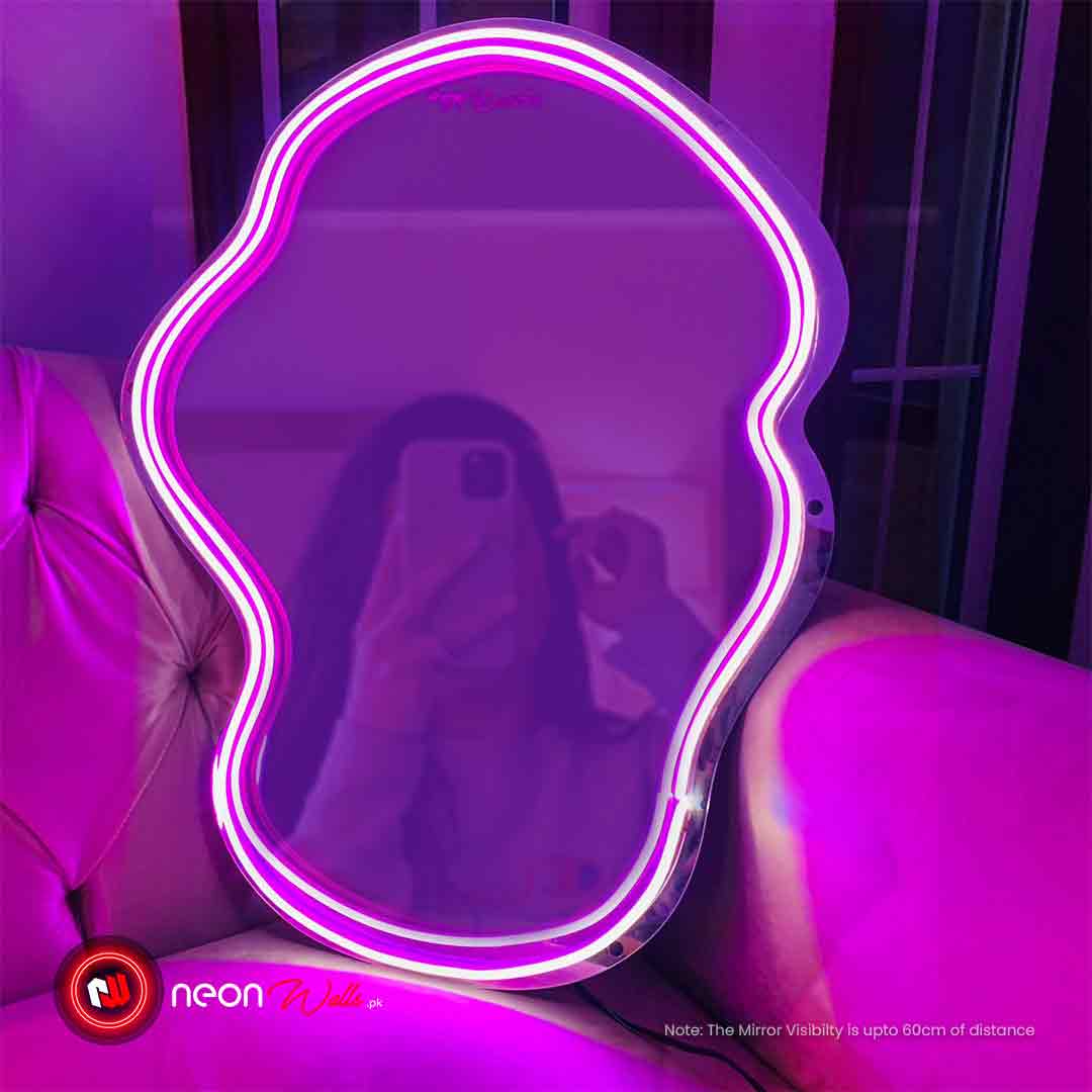 Curvy Shaped Selfie Neon Mirror – Neon Walls