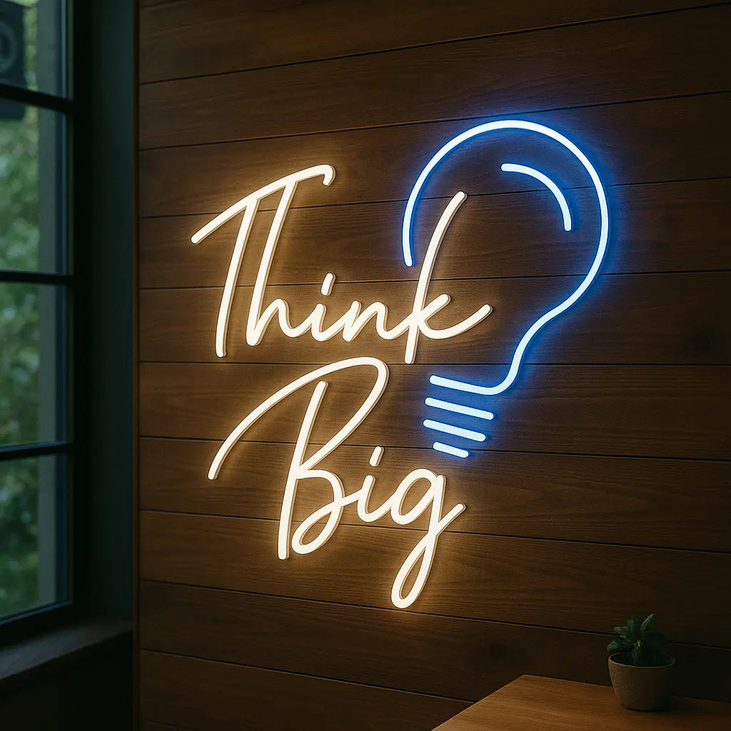 Think Big with Idea Blub Sign Motivational Quotes