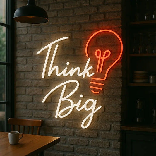 Think Big with Idea Blub Sign Motivational Quotes