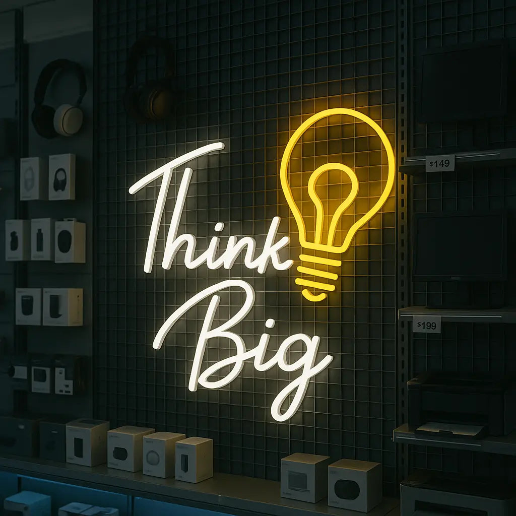 Think Big with Idea Blub Sign Motivational Quotes