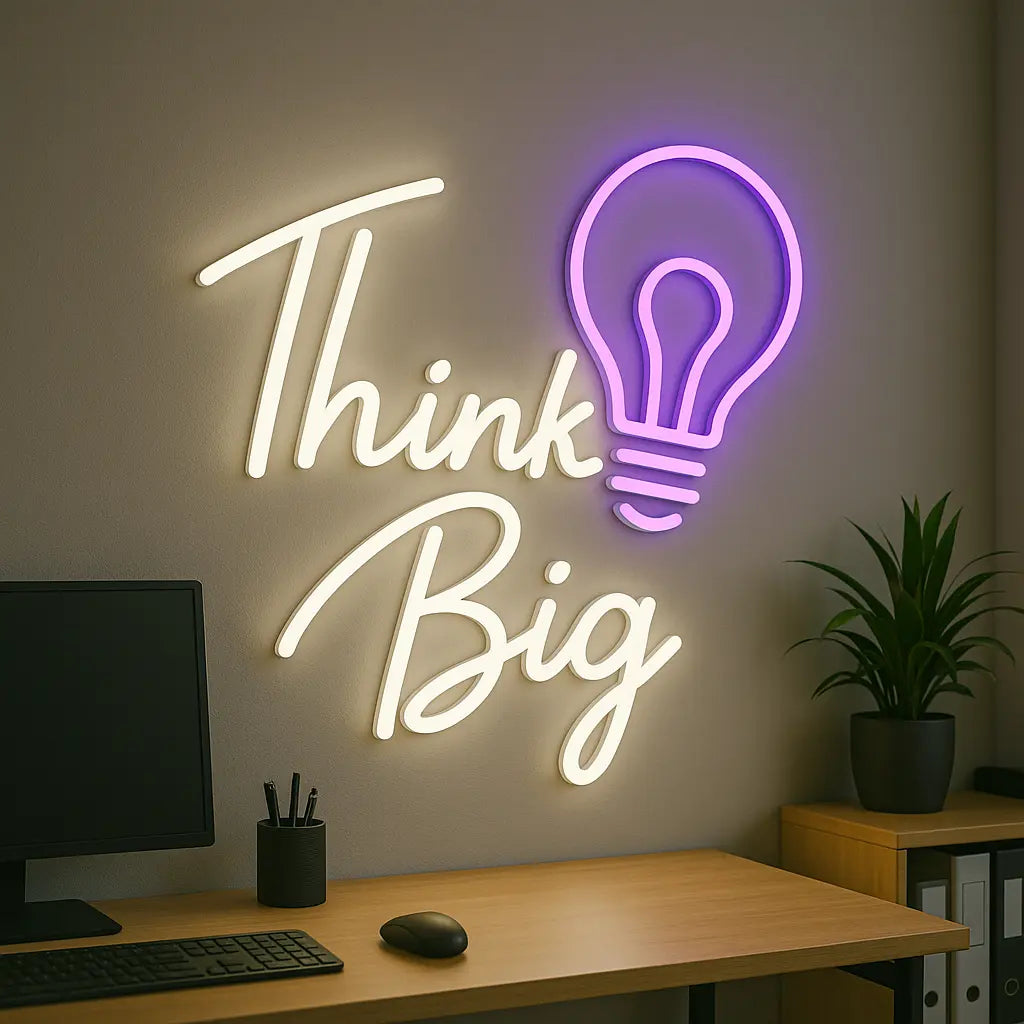 Think Big with Idea Blub Sign Motivational Quotes
