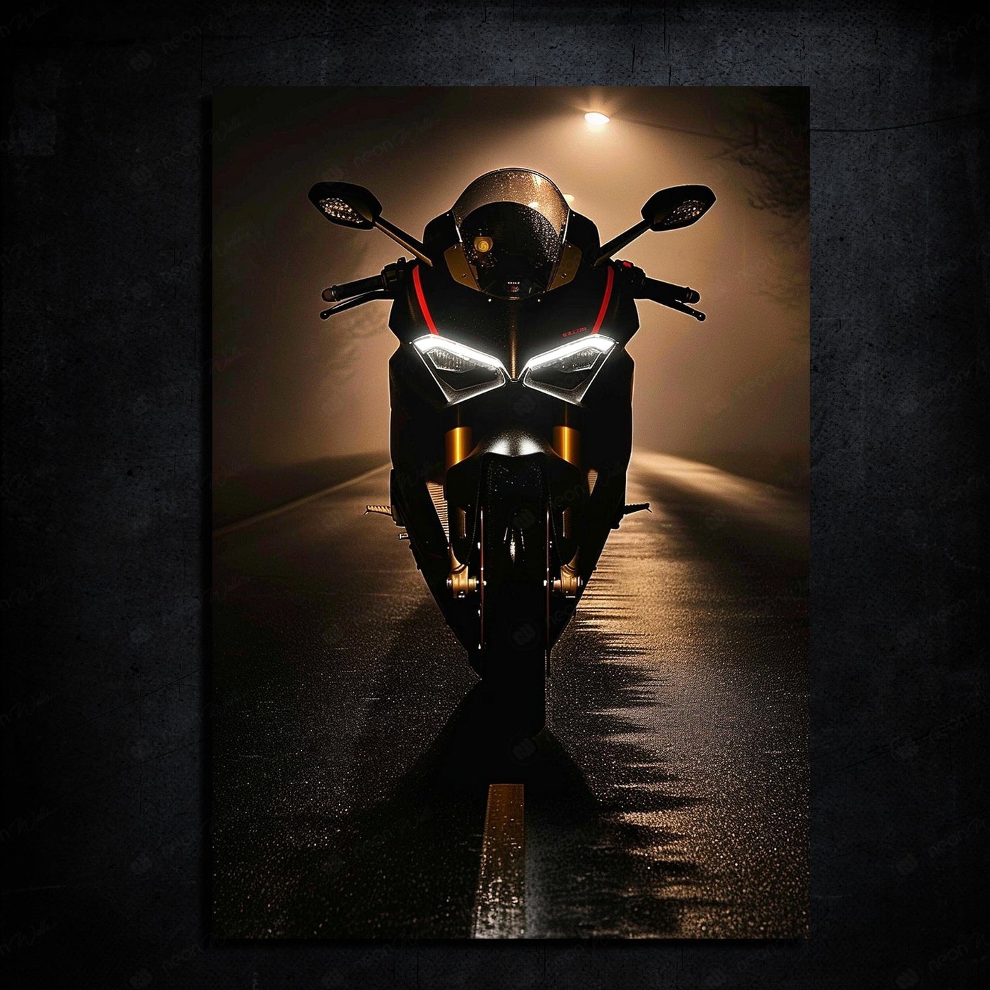 Ducati Heavy Bike | LED Neon Frame Poster (Large)