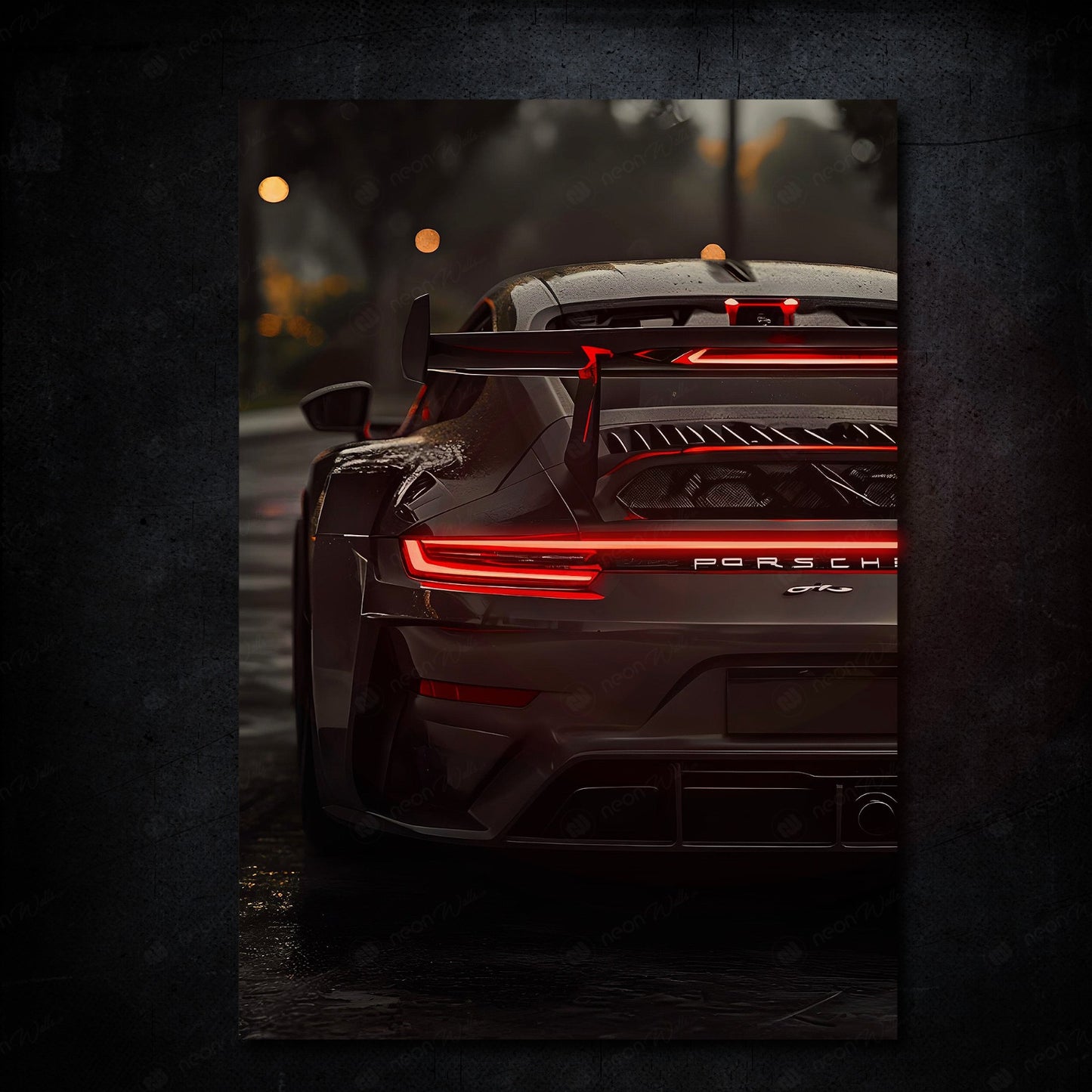 Porsche 911 GT3 RS | LED Neon Frame Poster (Large)