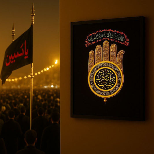 Panjtan Pak Muharram - Neon Poster Frame