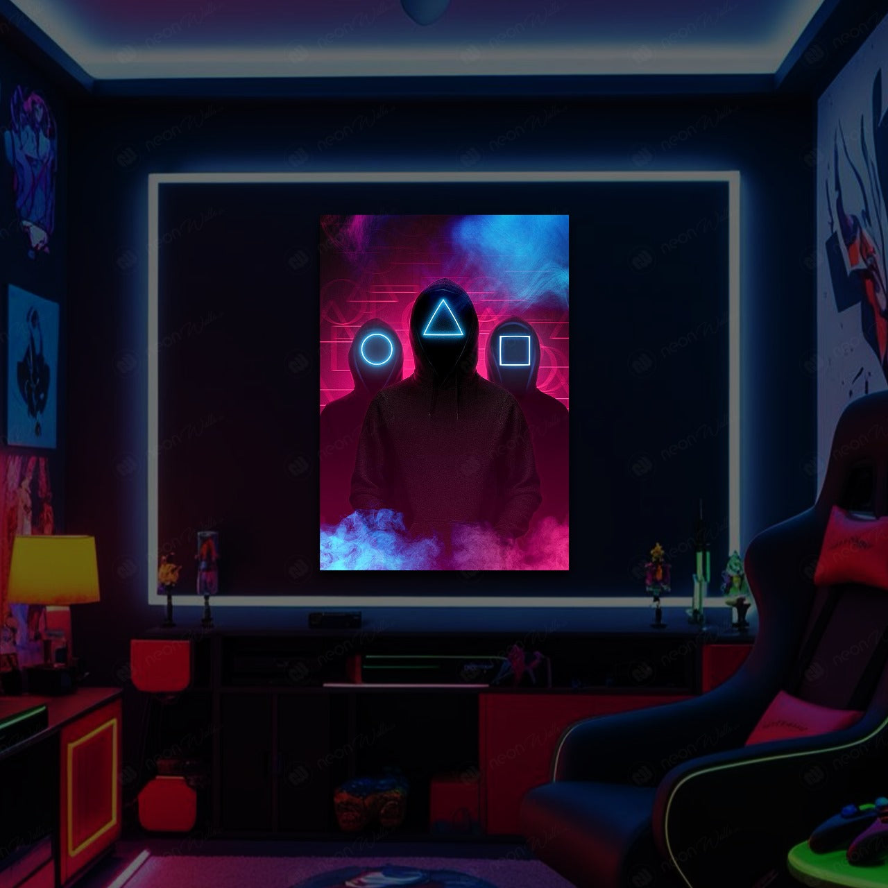 Squid Game Vertical Pink | LED Neon Frame Poster (Large)