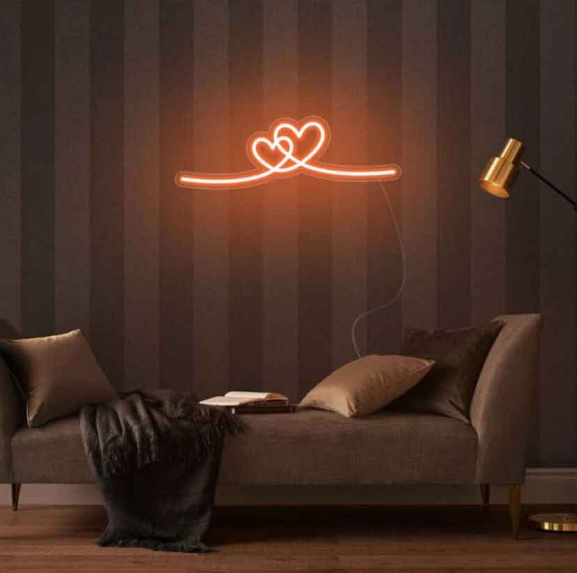 Couple Heart Neon Sign ππβ€οΈ