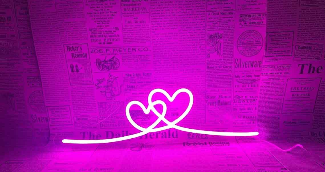 Couple Heart Neon Sign ππβ€οΈ