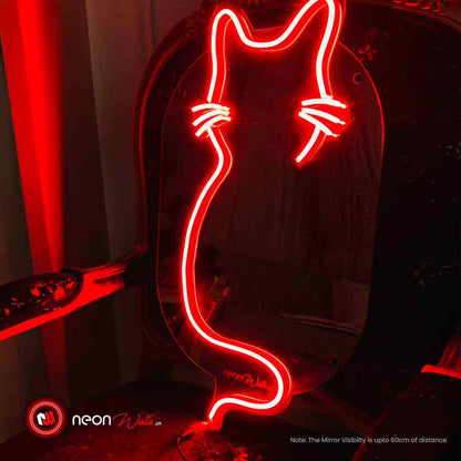 Cute Kitten Shape Neon Selfie Mirror (Larger)