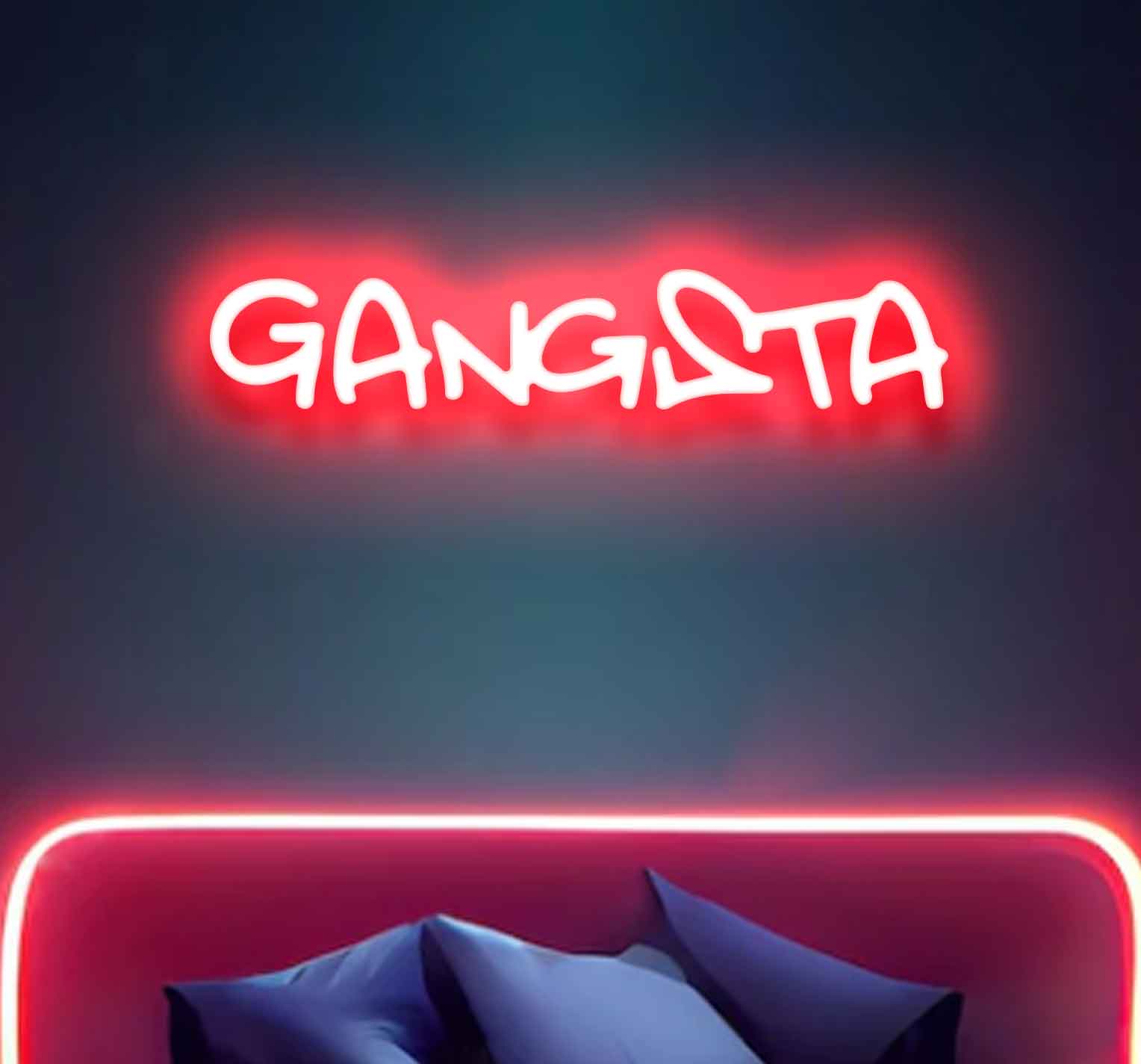 Gangsta Neon Sign - Embrace Urban Vibes with Neon Brilliance