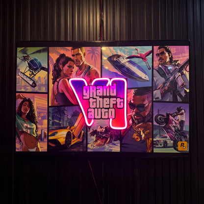 GTA 6 Official Neon Poster Frame  | LED Neon Frame Poster