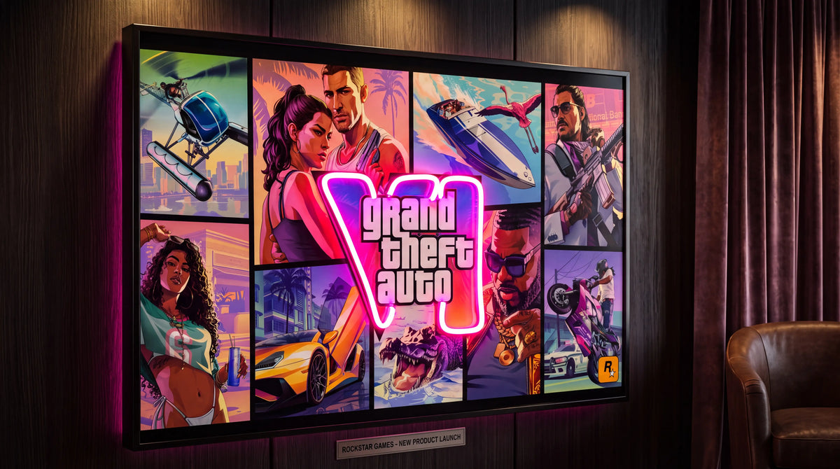 GTA 6 Official Neon Poster Frame  | LED Neon Frame Poster