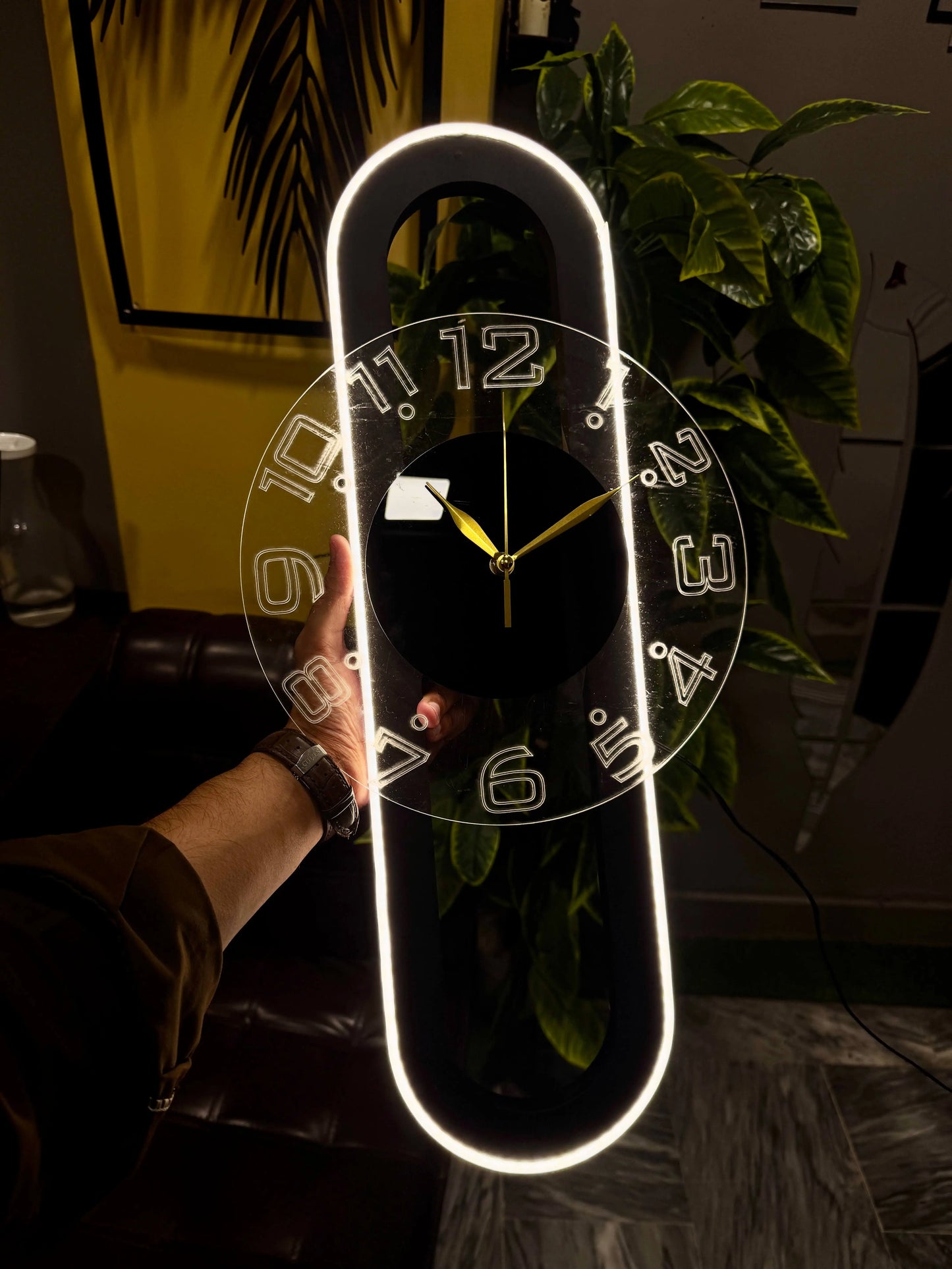 Aura Neon Clock - Modern LED Designer Wall Clock for Home Decor | Stylish & Unique Lighting Accent