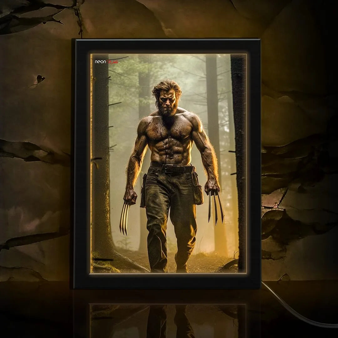 Wolverine Action Neon Poster Frame