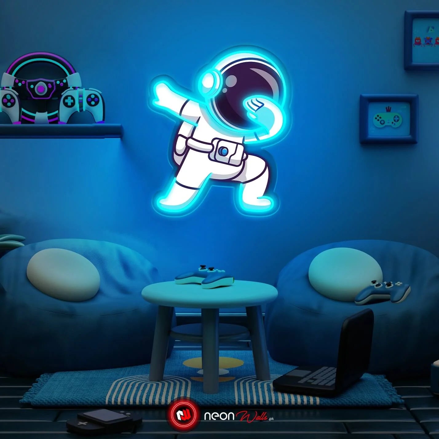 Astronaut Dab UV Neon Sign – Bring Space Vibes to Your Space! – Neon Walls