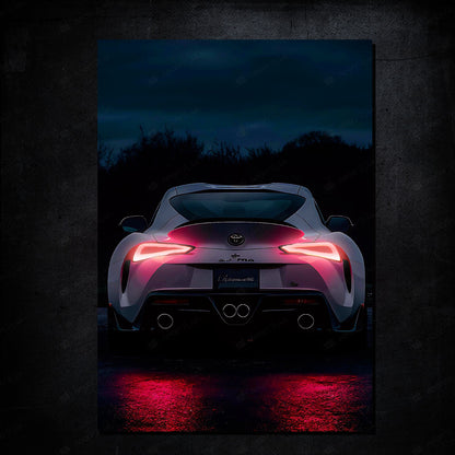 Toyota Supra (2021) | LED Neon Frame Poster (Large)