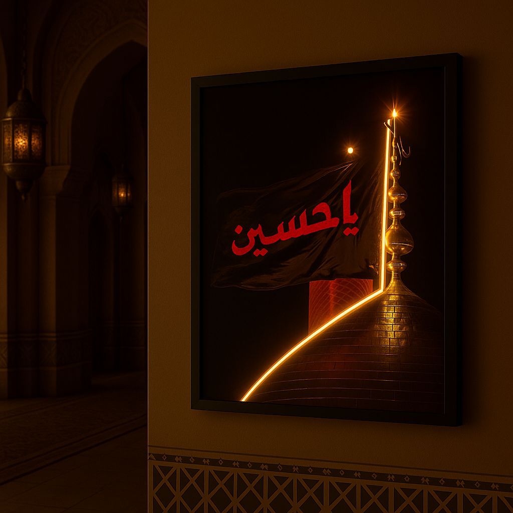 Ya Hussain - Muharram - Neon Poster Frame