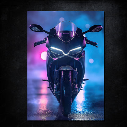 CR16 Heavy Bike | LED Neon Frame Poster (Large)