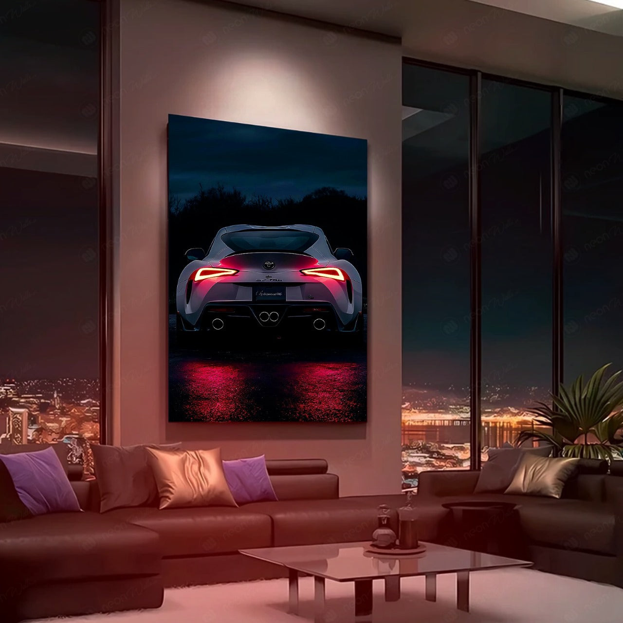 Toyota Supra (2021) | LED Neon Frame Poster (Large)