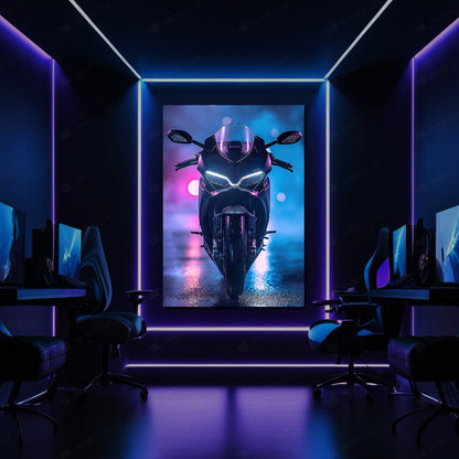 CR16 Heavy Bike | LED Neon Frame Poster (Large)