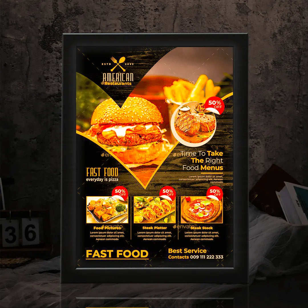 Brands Advertising Customize LED Light Box Poster Frame