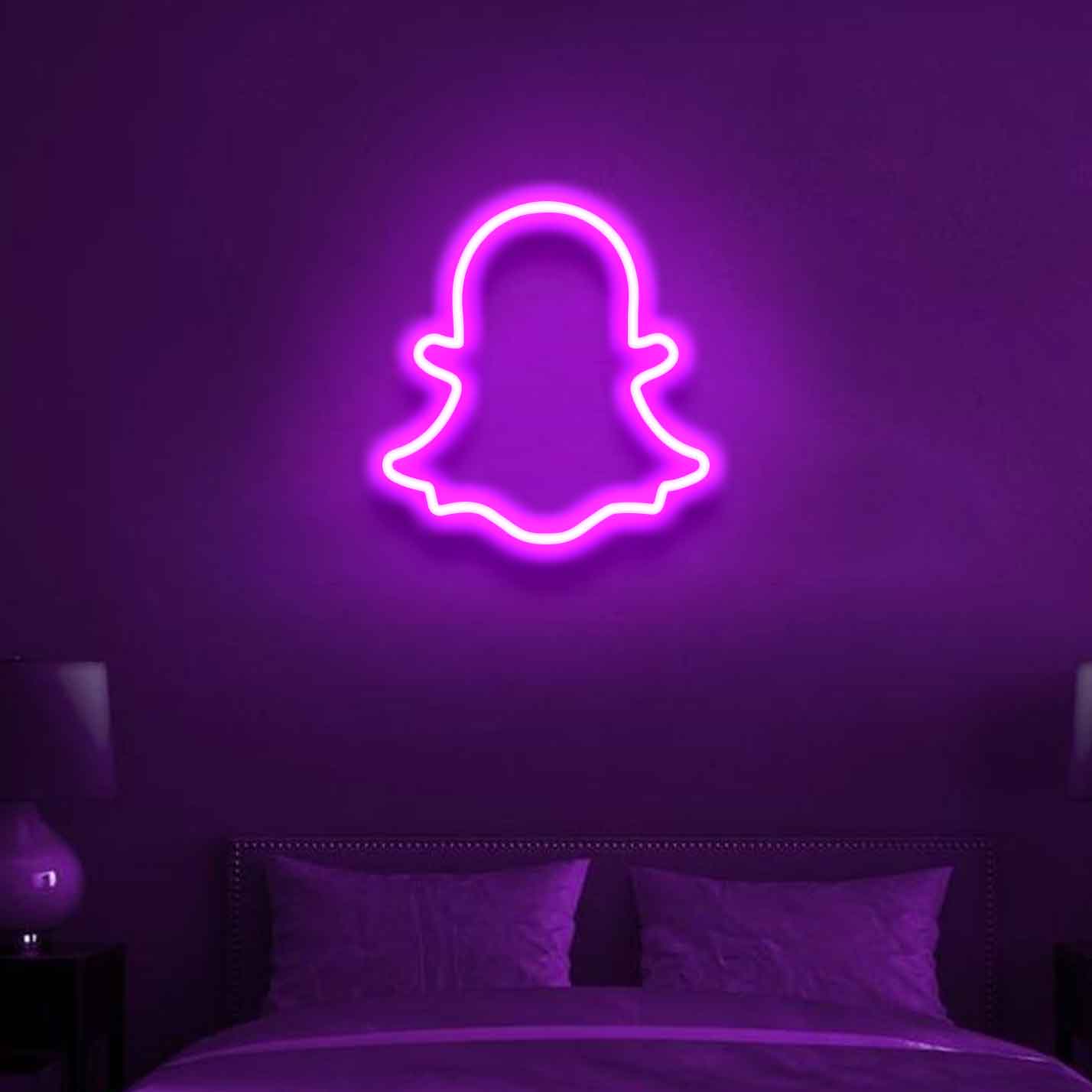 Neon Light Snapchat Logo Sign - Shine with Social Media Brilliance ...