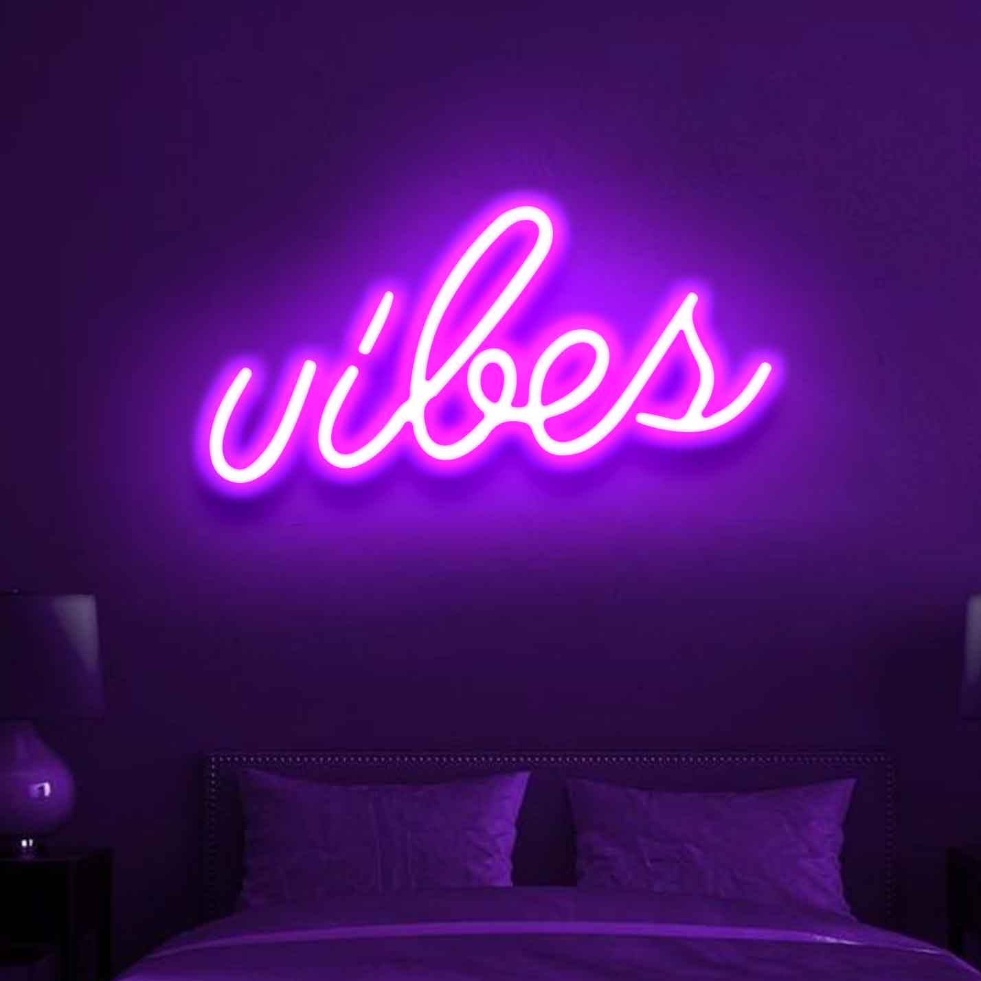 Neon Light Vibes Sign - Embrace Positive Vibes with Neon Brilliance ...