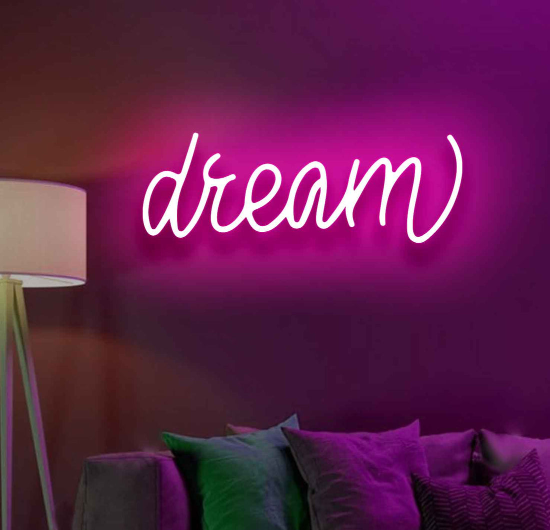 Neon Light Dream Sign - Illuminate Your Ambitions with Neon Brilliance ...