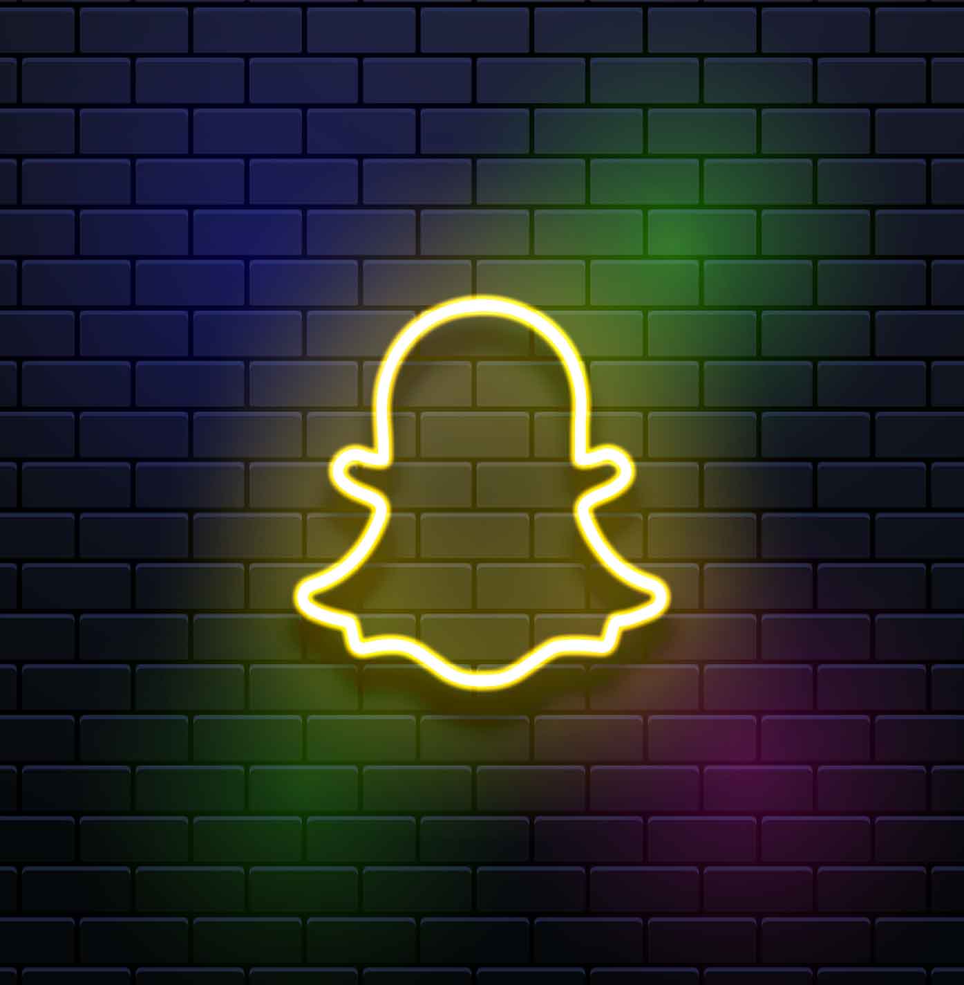 Neon Light Snapchat Logo Sign Shine with Social Media Brilliance