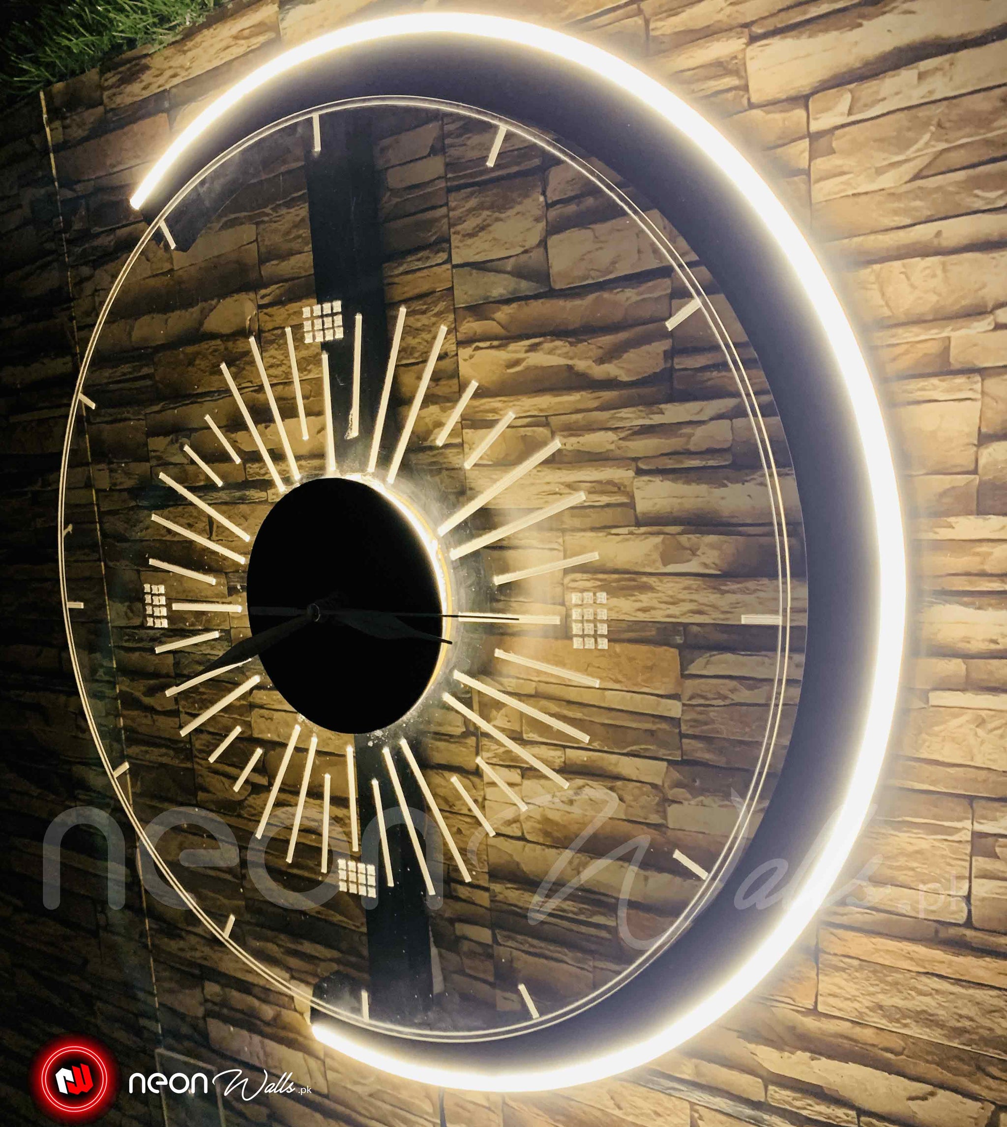 Neon Light Premium C Shape Decorative Wall Art Clock Neon Walls