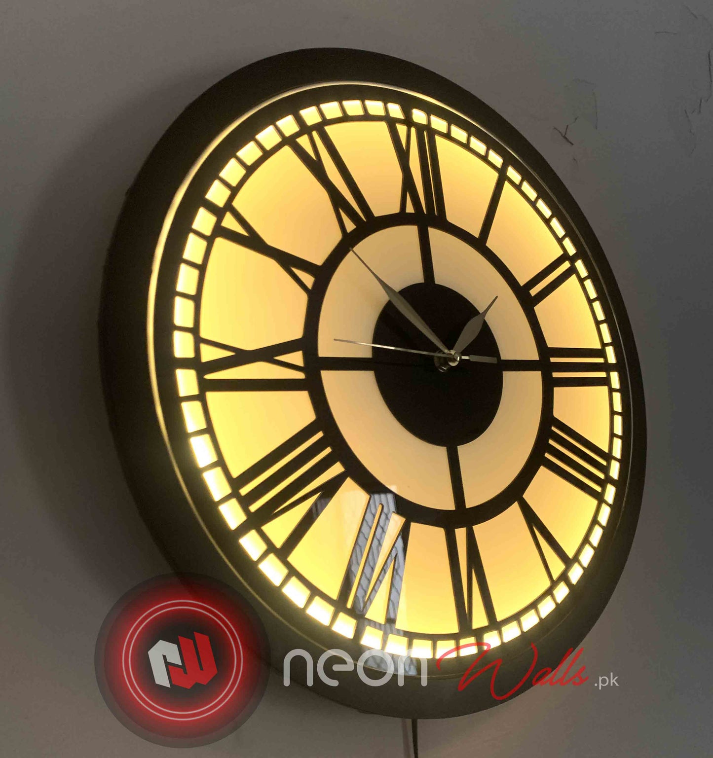 Premium Roman Vintage Neon Clock